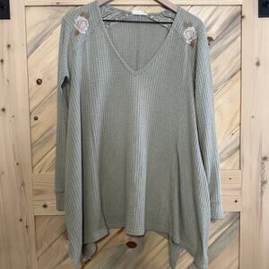 altar'd state L knit blouse with embroidery accents